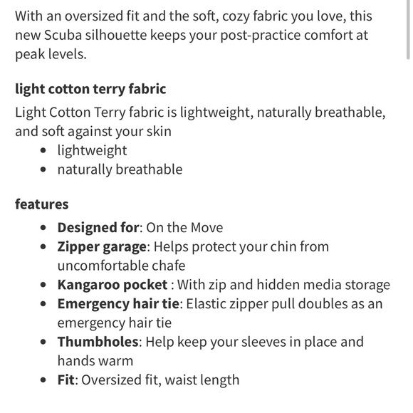 NWT Lululemon Scuba Oversized Half Zip Hoodie *Gold Zip Bone Size XS/S - Picture 9 of 10